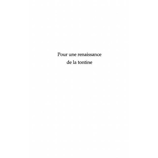 Pour une renaissance de la tontine / Hors-collection, Jean Monneret