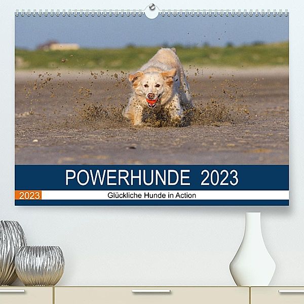 POWERHUNDE 2023 (Premium, hochwertiger DIN A2 Wandkalender 2023, Kunstdruck in Hochglanz), Annett Mirsberger