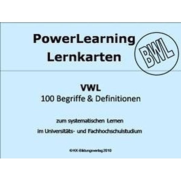 PowerLearning Lernkarten, BWL: Volkswirtschaft, Lernkarten, Karin Kronawitter