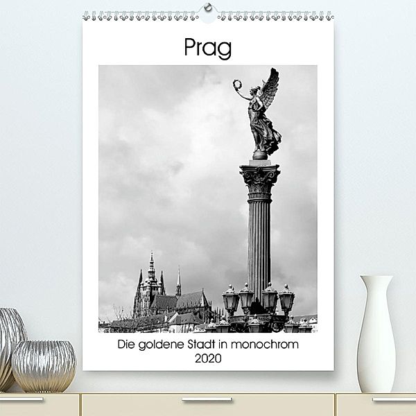 Prag - Die goldene Stadt in monochrom (Premium-Kalender 2020 DIN A2 hoch)