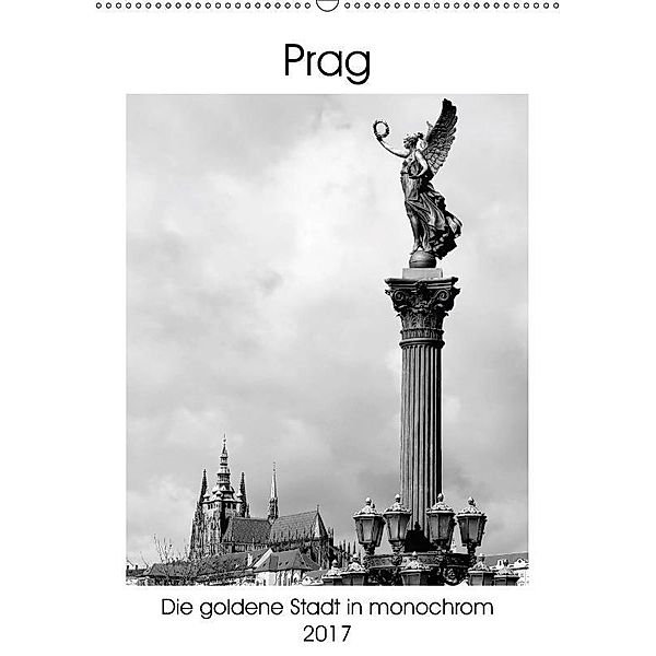 Prag - Die goldene Stadt in monochrom (Wandkalender 2017 DIN A2 hoch), happyroger