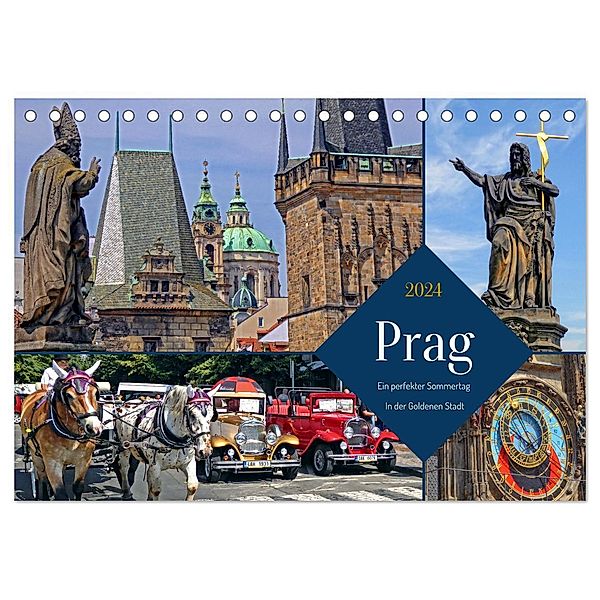 Prag - Ein perfekter Sommertag in der Goldenen Stadt (Tischkalender 2024 DIN A5 quer), CALVENDO Monatskalender, Holger Felix