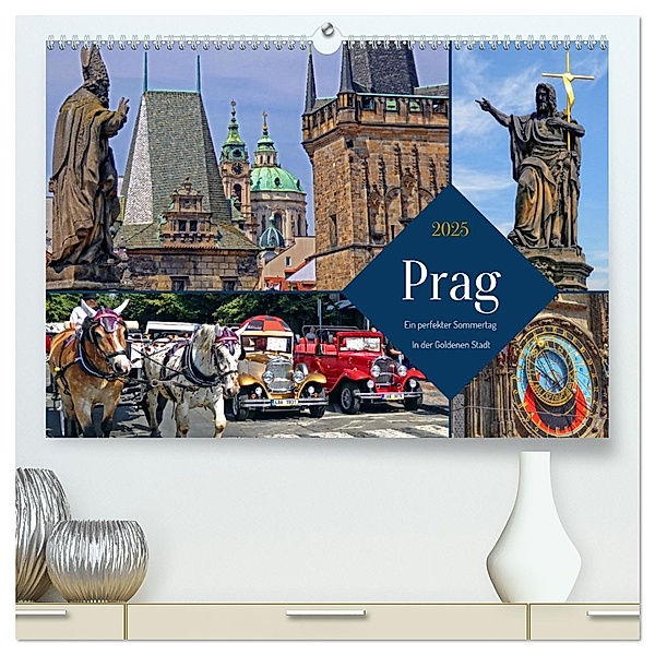 Prag - Ein perfekter Sommertag in der Goldenen Stadt (hochwertiger Premium Wandkalender 2025 DIN A2 quer), Kunstdruck in Hochglanz, Calvendo, Holger Felix