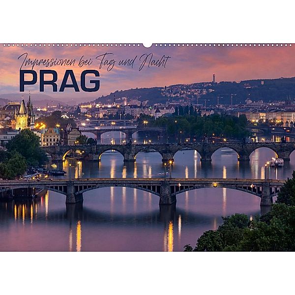 PRAG Impressionen bei Tag und Nacht (Wandkalender 2023 DIN A2 quer), Melanie Viola