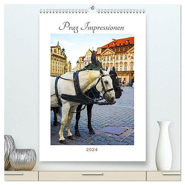 Prag Impressionen (hochwertiger Premium Wandkalender 2024 DIN A2 hoch), Kunstdruck in Hochglanz, Julia Wankmüller