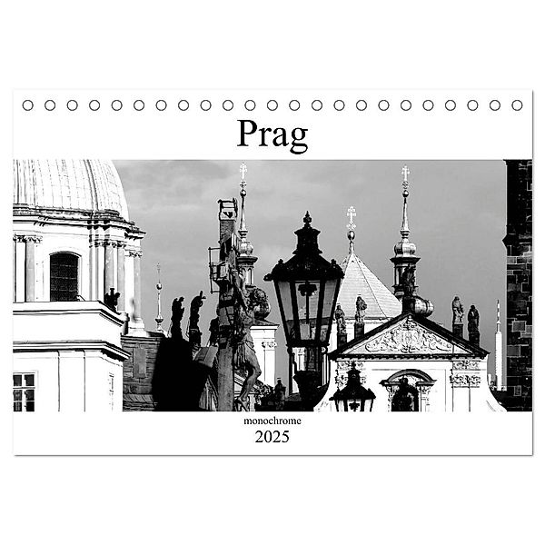 Prag monochrom (Tischkalender 2025 DIN A5 quer), CALVENDO Monatskalender, Calvendo, Happyroger