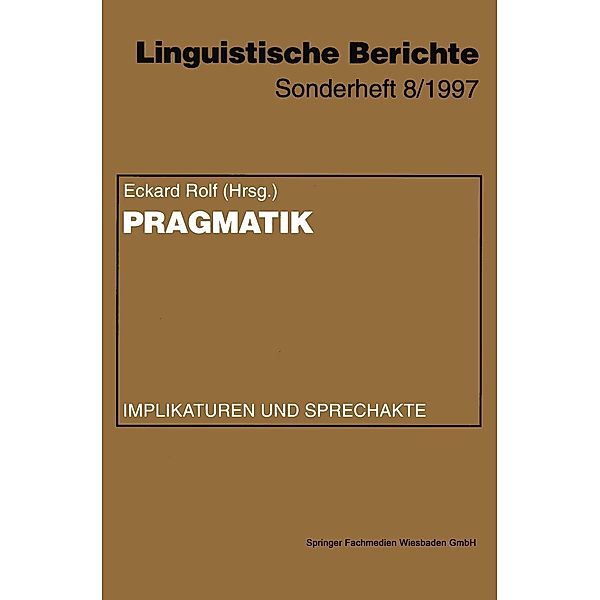Pragmatik / Linguistische Berichte Sonderhefte