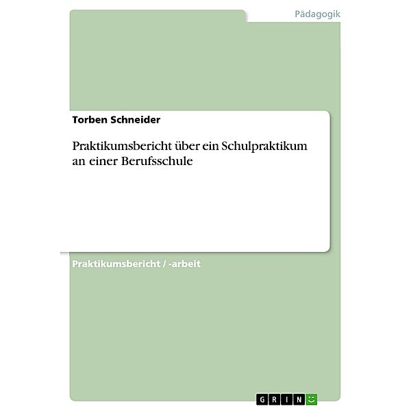 Praktikumsbericht über ein Schulpraktikum an einer Berufsschule, Torben Schneider