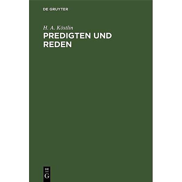 Predigten und Reden, H. A. Köstlin