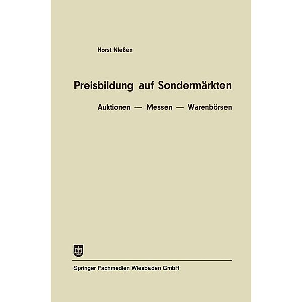 Preisbildung auf Sondermärkten, Horst Niessen