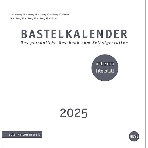 Premium-Bastelkalender weiss gross 2025