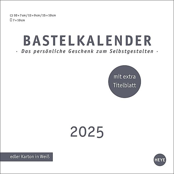 Premium-Bastelkalender weiß klein 2025