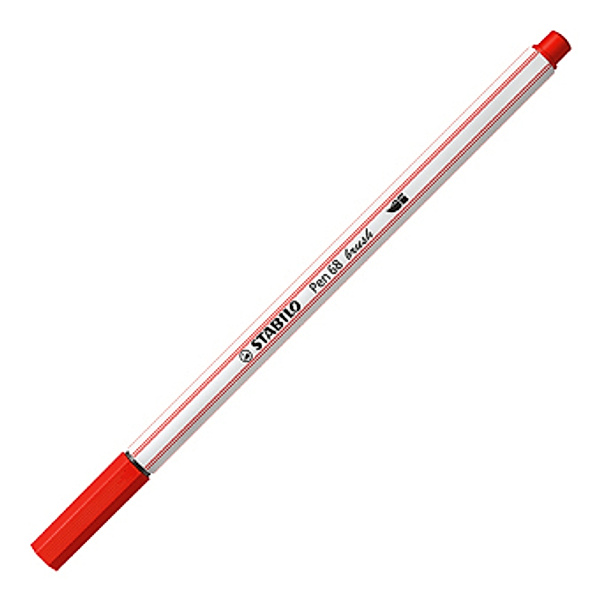 Premium-Filzstift mit Pinselspitze für variable Strichstärken - STABILO Pen 68 brush - Einzelstift - carminrot