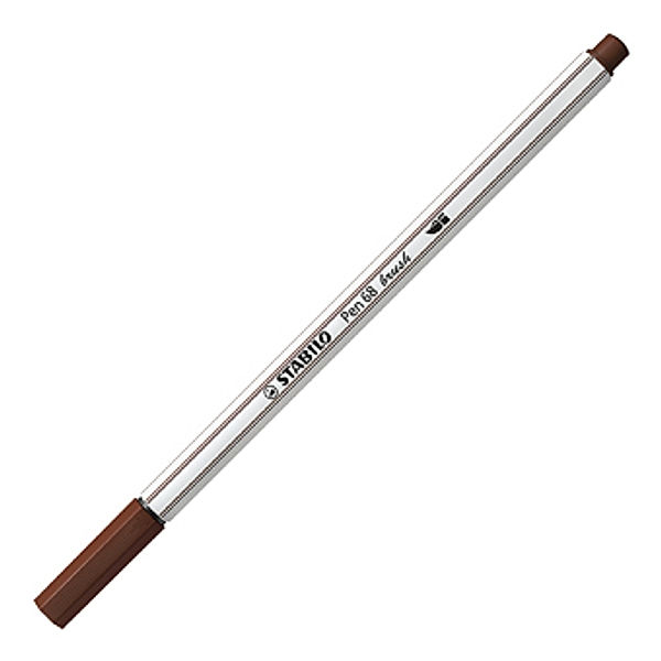 Premium-Filzstift mit Pinselspitze für variable Strichstärken - STABILO Pen 68 brush - Einzelstift - braun