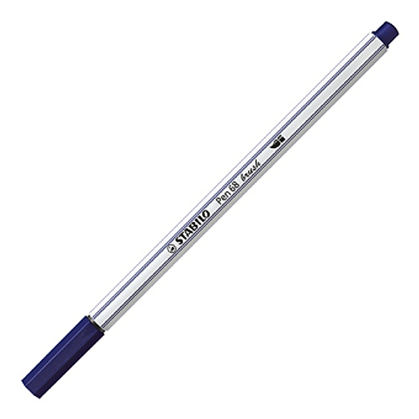 Premium-Filzstift mit Pinselspitze für variable Strichstärken - STABILO Pen 68 brush - Einzelstift - preußischblau