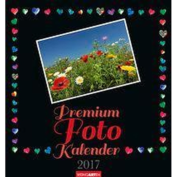 Premium FOTO Kalender, Herz Black 2017 (34x32)