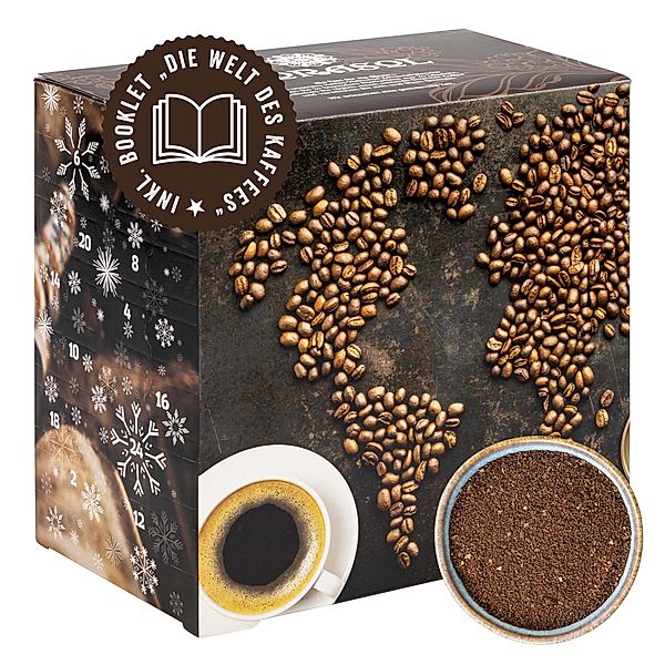 Premium Kaffee Adventskalender Weltreise 2023 von Corasol (Art: gemahlener Kaffee)