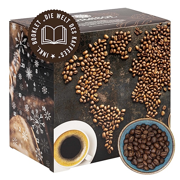 Premium Kaffee Adventskalender Weltreise 2023 von Corasol (Art: ganze Bohnen)