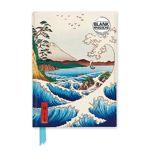 Premium Notizbuch Blank DIN A5: Utagawa Hiroshige, Das Meer bei Satta, Flame Tree Publishing