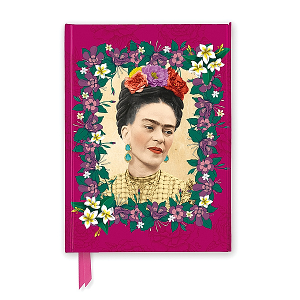 Premium Notizbuch DIN A5: Frida Kahlo, Dunkles Pink, Flame Tree Publishing
