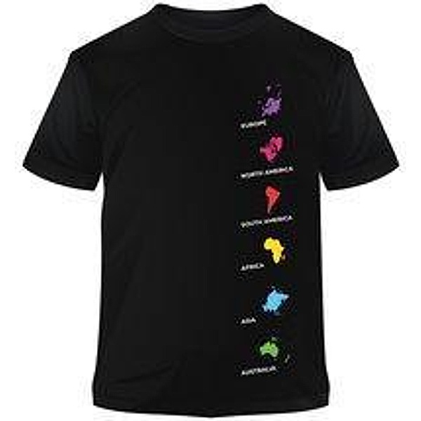 Premium-T-Shirt Kontinente vertikal bunt