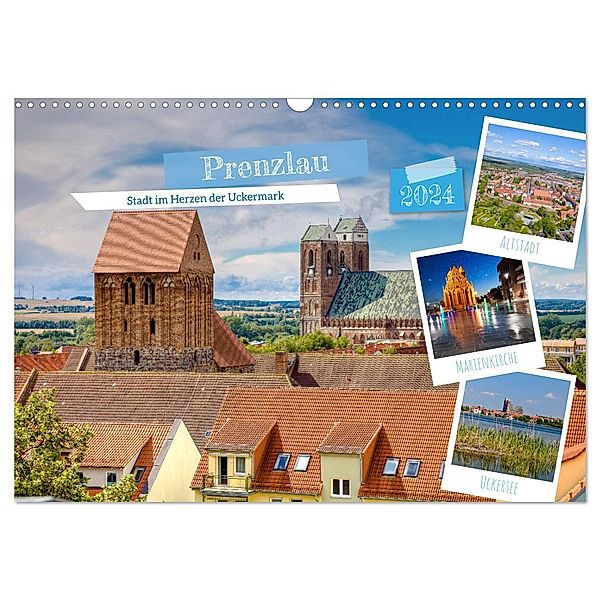 Prenzlau - Stadt im Herzen der Uckermark (Wandkalender 2024 DIN A3 quer), CALVENDO Monatskalender, Tilo Grellmann