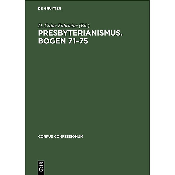 Presbyterianismus. Bogen 71-75