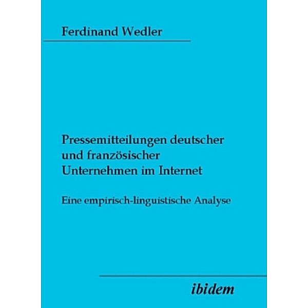 Pressemitteilungen deutscher und französischer Unternehmen im Internet, Ferdinand Wedler