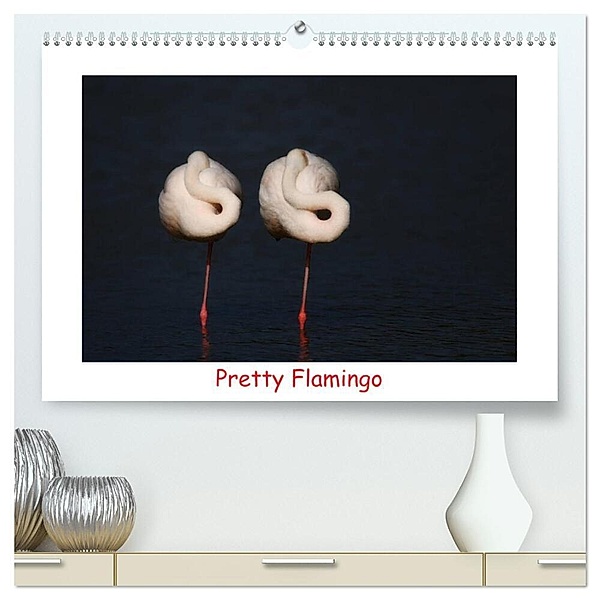 Pretty Flamingo (hochwertiger Premium Wandkalender 2024 DIN A2 quer), Kunstdruck in Hochglanz, J. R. Bogner