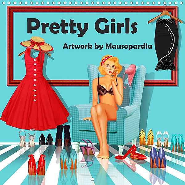 Pretty Girls Artwork by Mausopardia (Wall Calendar 2023 300 × 300 mm Square), Monika Juengling alias Mausopardia