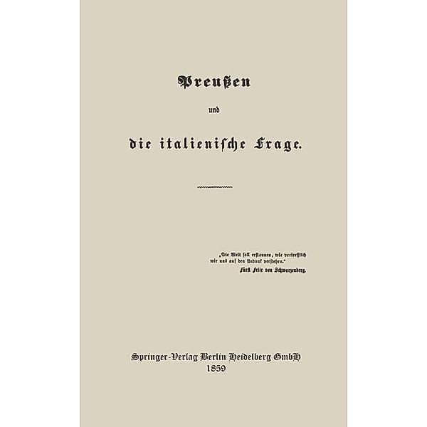 Preußen und die italienische Frage, Constantin Rößler, Heinrich von Arnim