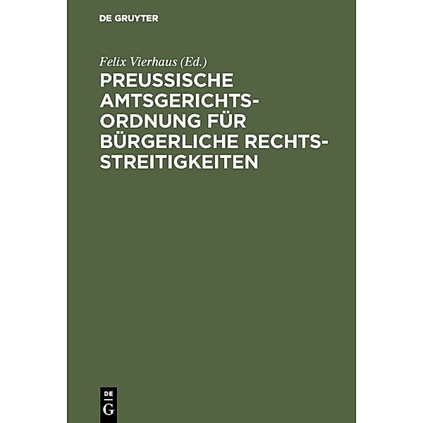 Preußische Amtsgerichtsordnung für bürgerliche Rechtsstreitigkeiten
