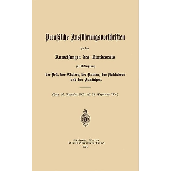 Preußische Ausführungsvorschriften zu den Anweisungen des Bundesrats