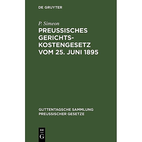 Preussisches Gerichtskostengesetz vom 25. Juni 1895, P. Simeon
