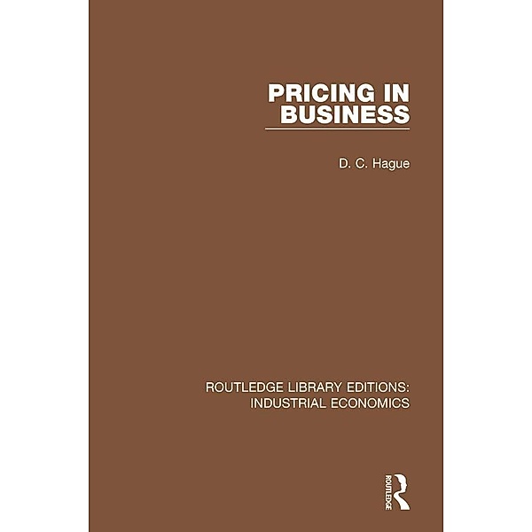 Pricing in Business, Douglas Hague
