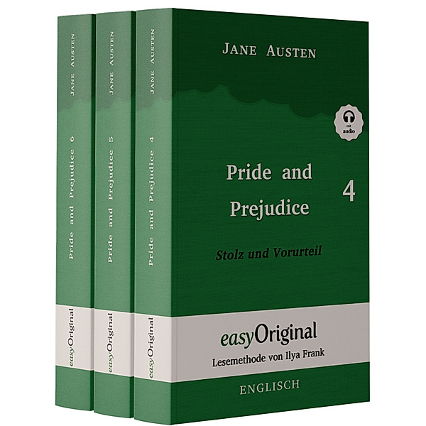 Pride and Prejudice / Stolz und Vorurteil - Teile 4-6 Softcover (Buch + 3 MP3 Audio-CD) - Lesemethode von Ilya Frank - Zweisprachige Ausgabe Englisch-Deutsch, m. 1 Audio-CD, m. 1 Audio, m. 1 Audio, 3 Teile, Jane Austen