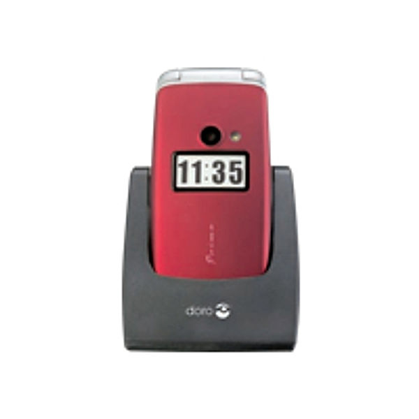 PRIMO 413 by Doro rot Notruftaste 2,0 MP-Kamera Aussendisplay Bluetooth 3 Direktwahltasten SD-Karten-Slot inkl. Tischladestation