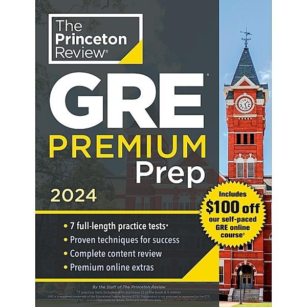 Princeton Review GRE Premium Prep, 2024 / Graduate School Test Preparation, The Princeton Review