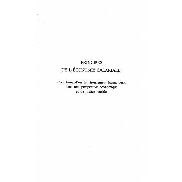 Principes de l'economie salariale / Hors-collection, Elie Sadigh