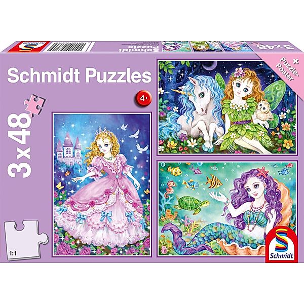 Prinzessin, Fee & Meerjungfrau (Kinderpuzzle)