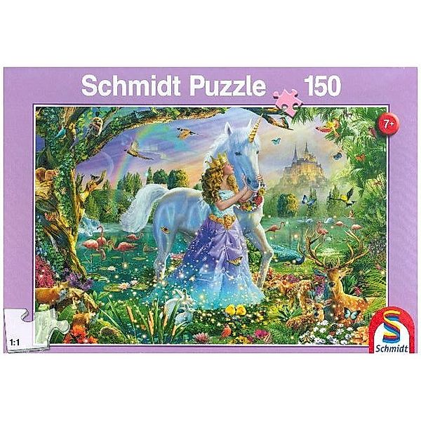 SCHMIDT SPIELE Prinzessin mit Einhorn und Schloss (Kinderpuzzle)