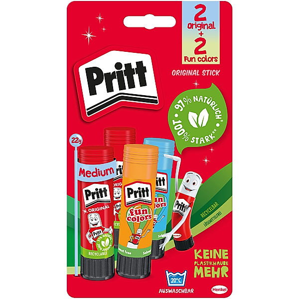 Pritt Pritt Klebestift ORIGINAL + FUN COLORS 2x22g+2x20g