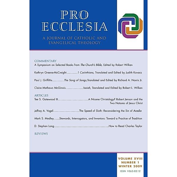 Pro Ecclesia: Pro Ecclesia Vol 18-N1, Pro Ecclesia