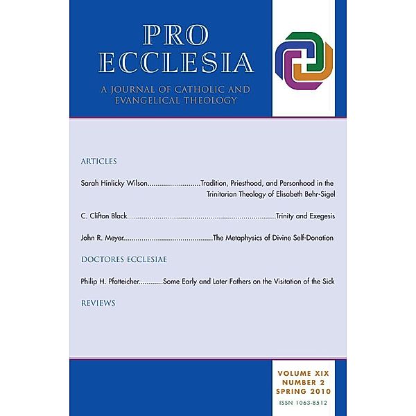Pro Ecclesia: Pro Ecclesia Vol 19-N2, Pro Ecclesia