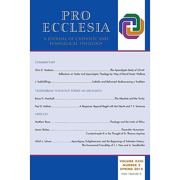 Pro Ecclesia: Pro Ecclesia Vol 23-N2, Pro Ecclesia