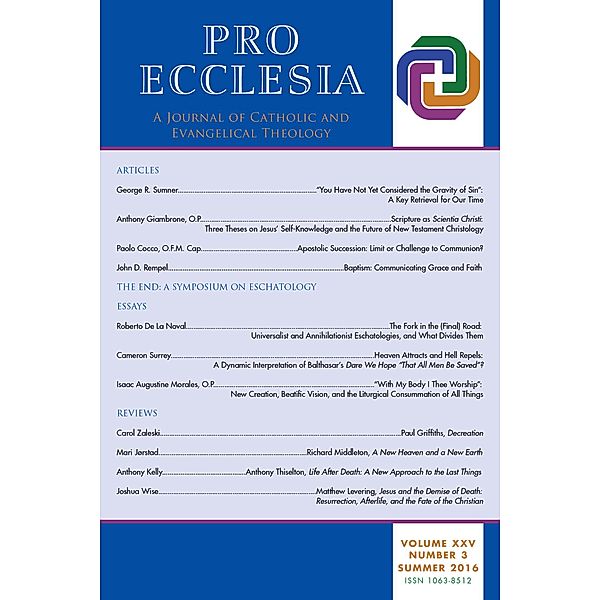 Pro Ecclesia: Pro Ecclesia Vol 25-N3, Joseph Mangina