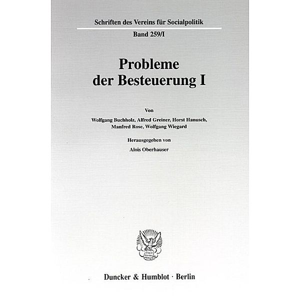 Probleme der Besteuerung I.