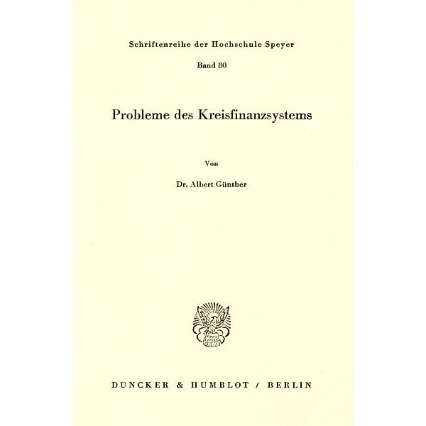 Probleme des Kreisfinanzsystems., Albert Günther