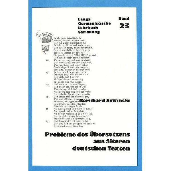 Probleme des Übersetzens aus älteren deutschen Texten, Bernhard Sowinski