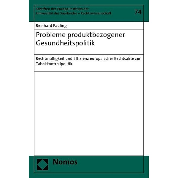 Probleme produktbezogener Gesundheitspolitik, Reinhard Pauling